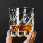 PARACITY Spinning Whiskey Glasses Set of 2, Rotatable Old Fashioned Glassware, Bourbon/Cocktail/Rock Glasses for Bar, Party and Home, Whiskey Gift for Men