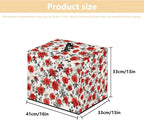 Vintage Red Rose Flower Print Food Slicer Cover, Meat Slicer Protective Cover, Fit Commercial Electric Deli Slicer Machine, Compatible with Household 200W 150W Meat Slicers 16x13x13 Inch