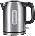 Amazon Basics Electric Kettle, Tea Kettle & Water Boiler with Auto Shut-Off, Boil Dry Protection, Strix Thermostat, BPA-Free, 1500W, 1.1Qt (1L), Stainless Steel, New Model, Black & Silver