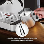 Kndko Espresso Machine, 20Bar Italian Pump & Commercial Steam Wand for Barista-Quality Coffee | Easy to Use with PID Control & Guided Tutorial | All-in-One Kit, Compact Stainless Steel Design