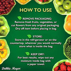 Debbie Meyer, GreenBags 32-Pack (16M, 8L, 8XL) | Reusable Storage Bags Keeps Fruit, Vegetables, Produce, Cut Flowers Fresh Longer, Kitchen & Fridge Preservation Solution, BPA Free, Made in the USA