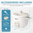 AROMA® CoreCoat Rice Cooker with Pop-Up Food Steaming Basket (4 Cups Cooked, 2 Cups Uncooked, 1 Qt)