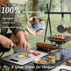 100% Pure Titanium Cutting Board Set of 3, Double-Sided Titanium Cutting Boards for Kitchen Dishwasher Safe, Camping Metal Charcuterie Chopping Board Mat for Meat, Fruit & Cheese (M+L+XL)