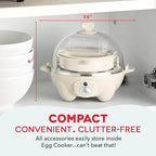 Dash Rapid Egg Cooker - Boiler, Poacher & Steamer - Includes Measuring & Recipe Guide - Dishwasher Safe - BPA Free - Holds 7 Eggs, Cream