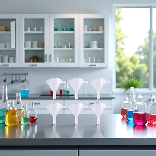 6Pcs Mini Clear Plastic Funnel for Bottling Cosmetics, Liquids, and Oil Filling - Small Funnel for Easy Transfer of Essential Oils and Perfumes, Specialty Tools Gadgets