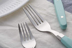 ANNOVA Silverware Set, Retro/Rivet Colorful Stainless Steel Tableware Kitchen Flatware Set Utensils, Includes Dinner Knives, Forks, Spoons, Salad Forks & Dessert Spoons (Turquoise, 20 Pieces)