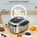 Rice Cooker 10 Cup Uncooked / 20 Cup Cooked,Induction Heating & Fuzzy Logic Technology,Electric Smart Rice Cooker With LCD Display,11 Multi Portable Rice Maker,Delay Timer & Auto Keep Warm