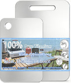 100% Pure Titanium Cutting Board Set of 2, Double-Sided Titanium Cutting Boards for Kitchen Dishwasher Safe, Camping Metal Charcuterie Chopping Board Mat for Meat, Fruit & Cheese (L+XL)
