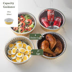 10" Deep Round Aluminum Foil Pans with Lids (5 Pack), Heavy Duty Grease-Resistant Foil Containers for Baking, Heating, Meal Prep & Food Storage, 3" Depth, 101oz