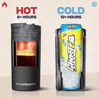 Frost Buddy Universal Can Cooler - Fits all - Stainless Steel Can Cooler for 12 oz & 16 oz Regular or Slim Cans & Bottles - Stainless Steel (Rogue)