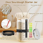Sourdough Starter Kit, 24PCS Sourdough Bread Baking Supplies, 9"Round & 11"Oval Banneton Bread Proofing Basket, Bread Sling, Starter Jar, Whisk, Scrapers, Bread Lame, Bag, Sour Dough Making Tools Kit