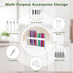 Acrylic Straw Holder for Cabinet Door - Reusable Tumbler Straw Organizer Storage, Small Kitchen Accessories Container, Ultra Sticky Cupboard Door Mounted (White, Large 9.5" (Most Cabinets))