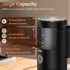 Milk Frother Electric, 4-in-1 Milk Frother and Steamer for Latte, Cappuccino, Hot & Cold Milk Froth Maker, Automatic Milk Steamer and Frother, Quiet One-Touch Operation, Easy to Clean