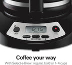 Hamilton Beach 12 Cup Programmable Drip Coffee Maker Machine, Regular & Bold Brew Options, Auto Pause and Pour, Glass Carafe, Black with Stainless Accents (46299J)