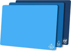 ZVP Flexible Plastic Cutting Board Set of 3 Gradient Color, Colorful Chopping Boards, BPA Free Mats, Non Slip, Dishwasher Safe, 15×12 Inch, Blue Multi-Color