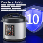 12L/12.8Qt Commercial Electric Pressure Cooker, Digital Control, 304 Stainless steel Inner Pot, Serve for 15-25 people, 1400W/120V with US PLUG, suitable to small restaurant, Canteen, Hotel