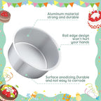 Nuenen 6 Pcs 6 Inch Round Cake Pans Aluminum Round Mold Smash Cake Baking Cheesecake Pans for Home Party Baking Supplies