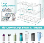 Stackable Water Bottle Organizer, Large Compartment Water Bottle Holder for Stanley 40 oz Tumbler, Kitchen Storage Organizer for Stanley Cup Accessories, Tumbler Organizer Wine Rack - Hold 12 Bottles