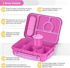 Amathley Bento Box Adult Lunch Box Kids,Lunch Containers for Adults/Kids/Toddler,5 Compartments Bento Lunch Box with Sauce Vontainers,Microwave & Dishwasher & Freezer Safe,BPA-Free (Red lily)