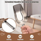 Pet cat-dog food-scoop measuring cup - Food-grade 304 stainless steel material | 3/4 Cup capacity | Precision scale measurements