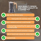 Uncoated 4 Cup Moka Pot 304 Thickened Stainless Steel Coffee Maker Stovetop Espresso Coffeemaker Italian Classic Style Brewing Greca Cafe Mocha Machine for Cafeteras Camping Travel Home 200ml 6.6oz