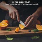 MOSFiATA 4 Inch Paring Knife, Kitchen Knife Fruit Knives with Sheath, German High Carbon Stainless Steel EN1.4116 Precision Cooking Vegetable Knife for Carving, Peeling, Trimming