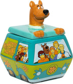 Silver Buffalo Scooby-Doo Mystery Machine Small Sculpted Ceramic Snack Jar Featuring Scooby-Doo, Shaggy, Velma, Daphne, and Fred, 5” x 5” x 6.75”