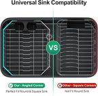 GSlife Small in Sink Dish Drying Rack - Stainless Steel Compact Dish Drainer with Silicone Drying Mat for RV Kitchen Apartment Sink, Silver