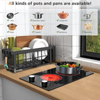 Karinear 110V Electric Cooktop 2 Burners Electric Stove 12 Inch Knob Control Countertop & Built-in Ceramic Cooktop, 9 Heating Level, Hot Warning, Over-Temperature Protection(White Knob)