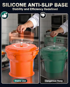 WantJoin Commercial Salad Spinner - 2.5 Gallon Salad Dryer w/Silicone Anti-slip Mat & Draining Hose, 10Qt Manual Salad Spinner for 3 Heads of Lettuce Spinner Large for Catering