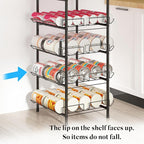 GILLAS 7 Tier Without Wooden Top Water Bottle Storage Rack, Free Standing Vertical Metal,Water Bottle Organizer, Large Capacity Bottled Rack Water Holder Stand for Cabinet Kitchen Party Pantry,Black