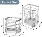 Utensil Holder, Stainless Steel Utensil Drying Rack for Kitchen Counter, Silverware Cutlery Flatware Holder Forks, Knives, Spoons, Chopsticks Organizer (Silver)