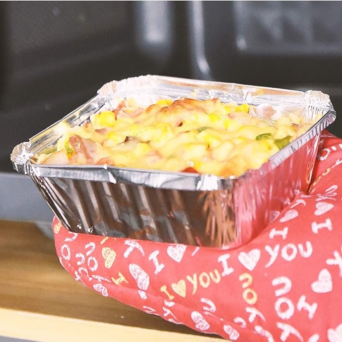 Waytiffer 50pack- 8 x 8 Aluminum foil Pans Disposable,Heavy Duty Square baking Cake Pans, Cooking Tins Homemade Breads Oven, Baking Roasting Pan