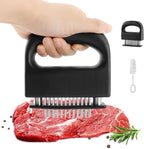 Meat Tenderizer Tool, Stainless Steel Meat Tenderizer With 48 Ultra Sharp Needle Blades, Cooking Gadget for Chicken, Steak, Veal, Pork, BBQ(COLOR:Black)