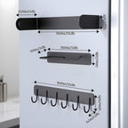 3 Packs Magnetic Kitchen Organizer & Magnetic Utensil Holder - Hanging Hooks &Paper Towel Holder & Tumbler Lid Organizer, Fridge Magnet Organizer Metal Black