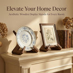 4 PCS Plate Stand for Display, 6.5 Inch Bowl Display Stands Wooden Plate Stand Pine Decorative Plates Holder for Plates, Bowls, Photos-6.5" H X 4.72" W X 8.27" D (For Items Under 13.8" In Depth)