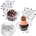 NPLUX 150 Pack Individual Cupcake Containers Plastic Cupcake Boxes Cupcake Holders Stackable Deep Dome Cupcake Carrier
