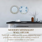 MyGift Deluxe Wall Mounted Brass Tone Metal Wire Vertical Hanging Plate Holder Rack, Decorative Modern Minimalist Hangers for 10 Inch Collectible Plates, Set of 2