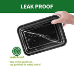 Meal Prep Containers, 50 Pack 58oz (100-Piece) Disposable Take Out Food Storage Containers with Leakproof Lids, Large Plastic To Go Lunch Boxes, BPA Free, Microwave/Dishwasher/Freezer Safe