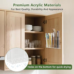 Acrylic Straw Holder for Cabinet Door - Reusable Tumbler Straw Organizer Storage, Small Kitchen Accessories Container, Ultra Sticky Cupboard Door Mounted (Transparent, Large 9.5" (Most Cabinets))