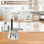 Uncoated 1 Cup Single Tube Moka Pot 304 Thickened Stainless Steel Mini Coffee Maker Stovetop Espresso Coffeemaker Italian Classic Style Brewing Greca Cafe Mocha for Camping Travel Home 90ml