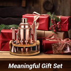 Cocktail Shaker Set Bartender Kit with Stand, 12 Piece Bar Set Drink Mixer Set with Stainless Steel Bar Accessories Tools: 25oz Martini Shaker Jigger Strainer Spoon Muddler for Cocktails (Rose Gold)