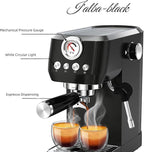 MAttinata Espresso Machine 20 Bar, Espresso Coffee Maker with Professional Milk Frother Steam Wand for Cappuccino & Latte, 49oz Removable Water Tank for Home, Black
