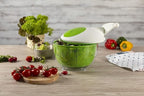 IBILI Large Salad Spinner – 6.34 Qt Lettuce, Vegetable, and Fruit Washer and Dryer with Non-Slip Base, Brake Button for Quick Stop, Super-Fast Operation, Dishwasher Safe, Made in Spain