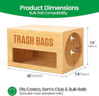 Extra-Large Top-Loading Garbage Bag Holder Dispenser, Bamboo Trash Bag Organizer for Costco-Sized 13-33 Gallon Jumbo Rolls, Under-Sink, Wall-Mounted Storage for Kitchen & Garage