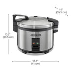 Proctor Silex Commercial 37540 Rice Cooker/Warmer, 40 Cups Cooked Rice Capacity, Nonstick Inner Pot, Hinged Lid, Stainless Steel Housing, Conforms to NSF