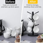 MyLifeUNIT Mug Holder Tree, Coffee Cup Holder with 6 Hooks (Black) | MyLifeUNIT, Mug Holder Tree, Coffee Cup Holder, 6 Hooks, Black