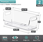 Sorbus Stackable Storage Bins Open Front, Clear Stackable Storage Bins, Pantry Bins for Storage and Organization, Acrylic Stackable Bins for Kitchen, Clear Pantry Organizer Bins (Small Wide 2 Pack)