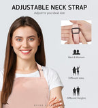 Syntus Apron for Men Women, Adjustable Cooking Kitchen Chef Aprons with 2 Pockets, Cotton/Polycotton/Polyester