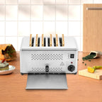 Stainless Steel 6 Slice Toaster, Electric Bread Baking Machine Commercial Toaster with Crumb Tray and Timer Bread Toasters for Home Kitchen Restaurant Bakery (3 Modes/1650W)